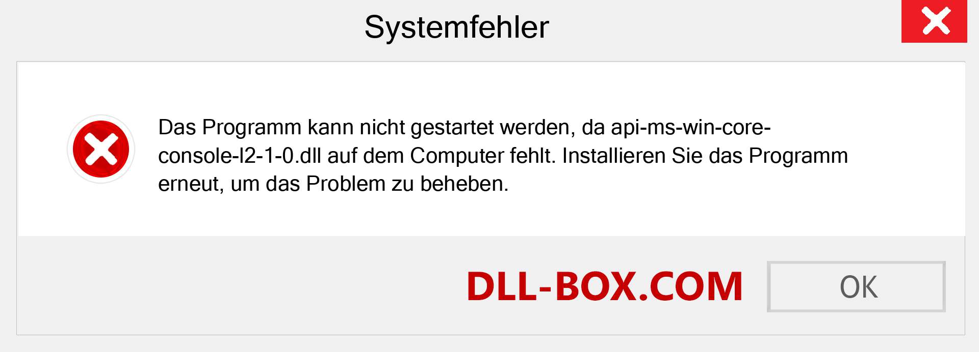 api-ms-win-core-console-l2-1-0.dll-Datei fehlt?. Download für Windows 7, 8, 10 - Fix api-ms-win-core-console-l2-1-0 dll Missing Error unter Windows, Fotos, Bildern
